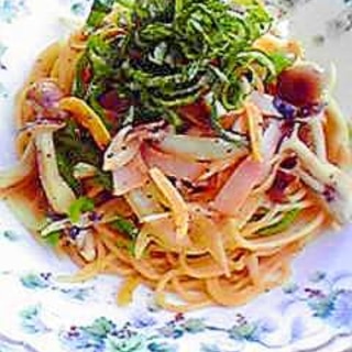 大葉とわさびが効いた和風パスタ